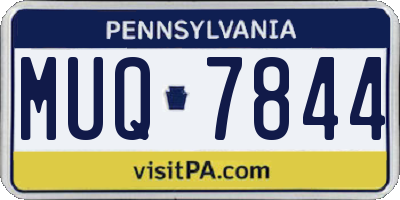 PA license plate MUQ7844