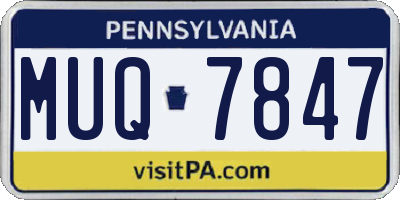 PA license plate MUQ7847
