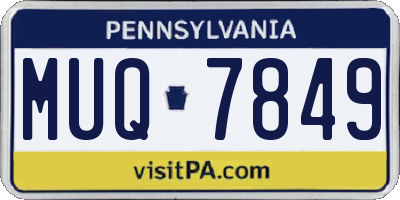 PA license plate MUQ7849