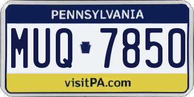 PA license plate MUQ7850