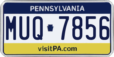PA license plate MUQ7856