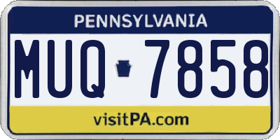 PA license plate MUQ7858