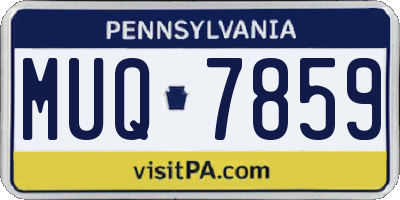 PA license plate MUQ7859