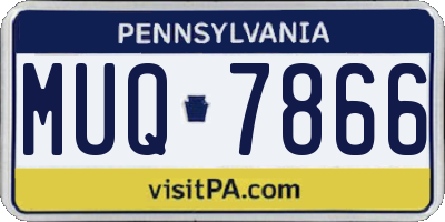PA license plate MUQ7866