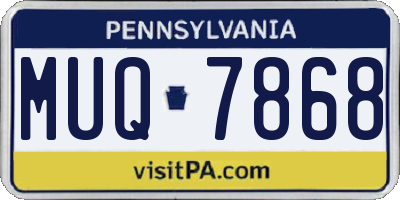 PA license plate MUQ7868