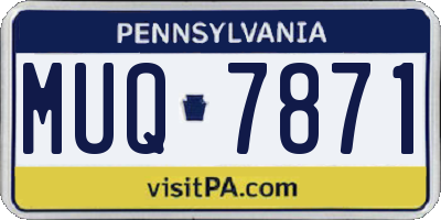 PA license plate MUQ7871