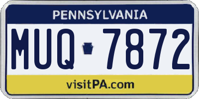 PA license plate MUQ7872