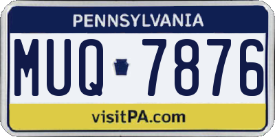 PA license plate MUQ7876