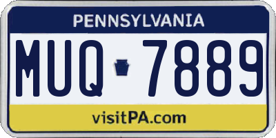 PA license plate MUQ7889