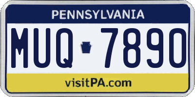 PA license plate MUQ7890
