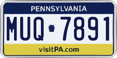 PA license plate MUQ7891