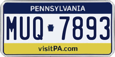 PA license plate MUQ7893