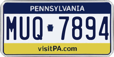 PA license plate MUQ7894