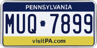 PA license plate MUQ7899