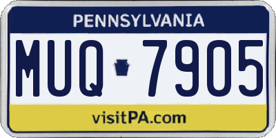 PA license plate MUQ7905