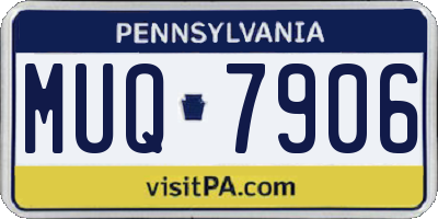 PA license plate MUQ7906