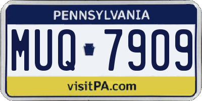PA license plate MUQ7909