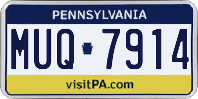 PA license plate MUQ7914