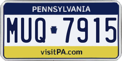 PA license plate MUQ7915
