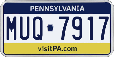 PA license plate MUQ7917