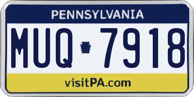 PA license plate MUQ7918