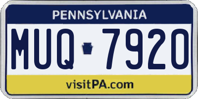 PA license plate MUQ7920
