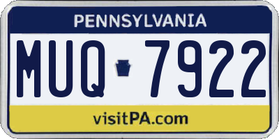 PA license plate MUQ7922