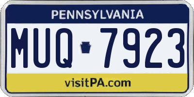 PA license plate MUQ7923