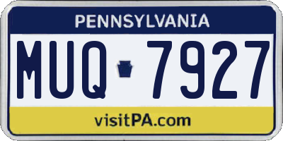 PA license plate MUQ7927
