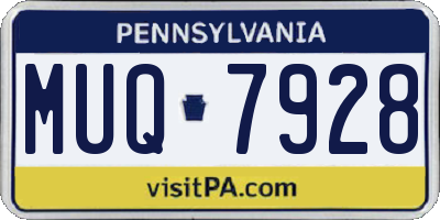 PA license plate MUQ7928