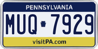 PA license plate MUQ7929