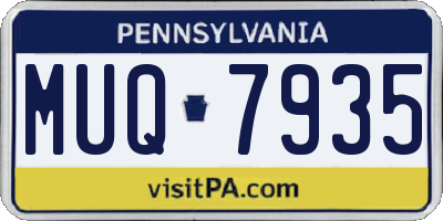 PA license plate MUQ7935