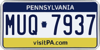PA license plate MUQ7937
