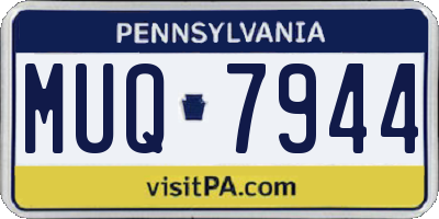 PA license plate MUQ7944