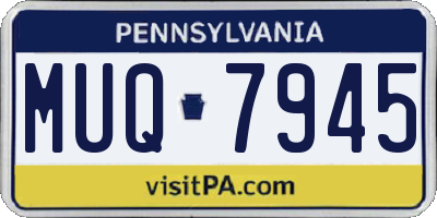 PA license plate MUQ7945