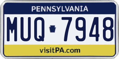 PA license plate MUQ7948