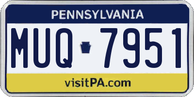 PA license plate MUQ7951