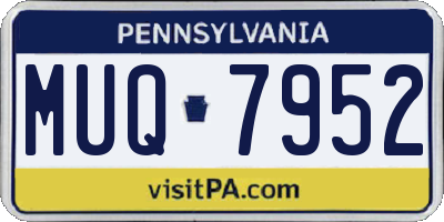 PA license plate MUQ7952