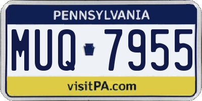 PA license plate MUQ7955