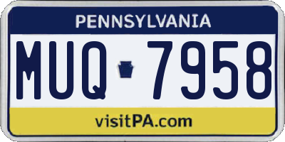 PA license plate MUQ7958