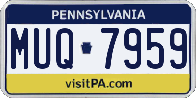 PA license plate MUQ7959