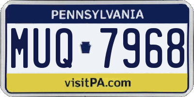 PA license plate MUQ7968