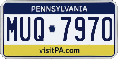 PA license plate MUQ7970