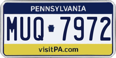 PA license plate MUQ7972