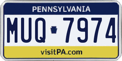 PA license plate MUQ7974