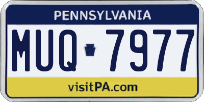 PA license plate MUQ7977