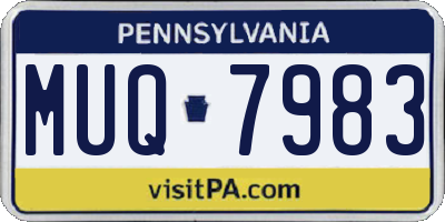 PA license plate MUQ7983