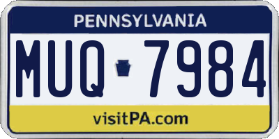 PA license plate MUQ7984