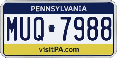 PA license plate MUQ7988