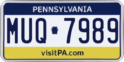 PA license plate MUQ7989
